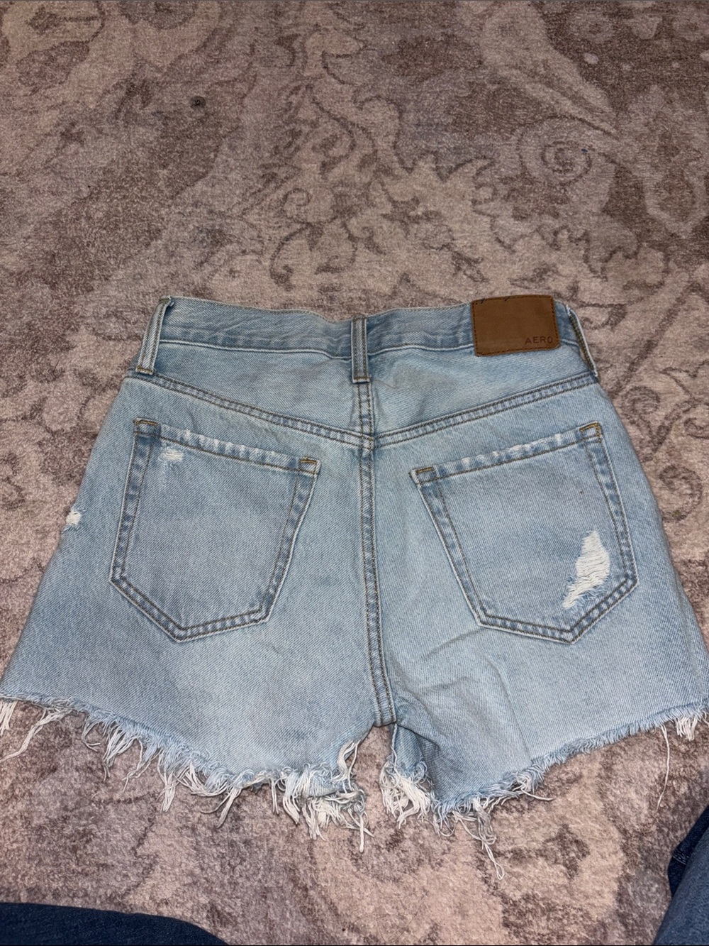 Aeropostale Light Wash Ripped Denim Shorts - Picture 3 of 3
